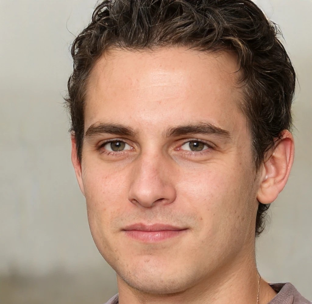 Portrait of a man with dark curly hair featured as part of the adult therapy for men clients community.