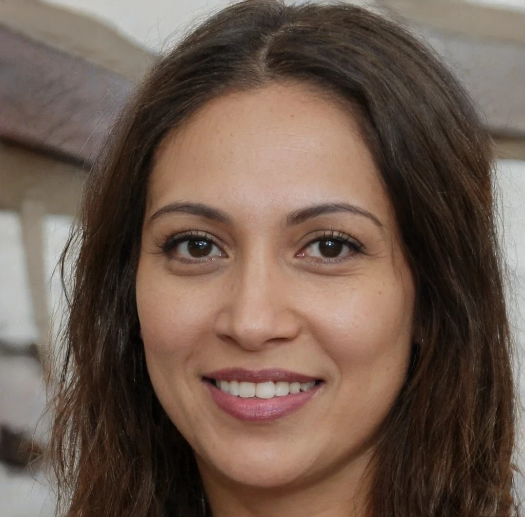 Close-up headshot of a smiling brunette woman, serving as a mental wellness montclair adult therapy client.