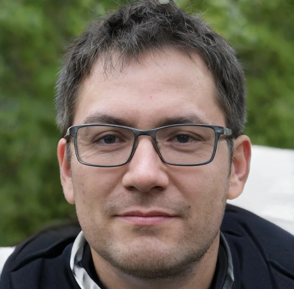 Portrait of a man wearing glasses, featured as a satisfied mental wellness montclair adult therapy client.