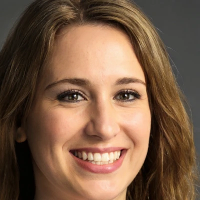 Close-up headshot of a smiling woman with brown hair, featured as a Mental Wellness Montclair Virtual Therapy Client.